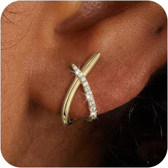 14k Gold Plated Earrings for Women Trendy, Dainty Stud Earring Simple Minimalist Cartilage Earrin... | Amazon (US)