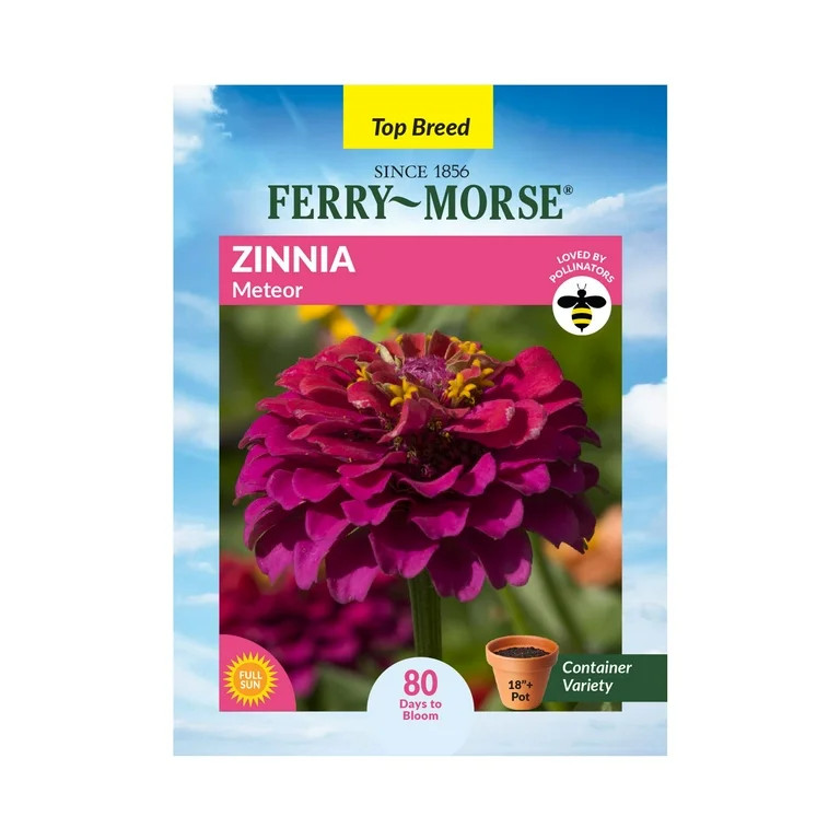 Ferry-Morse 400MG Zinnia Meteor Annual Flower Seeds, Full Sun | Walmart (US)