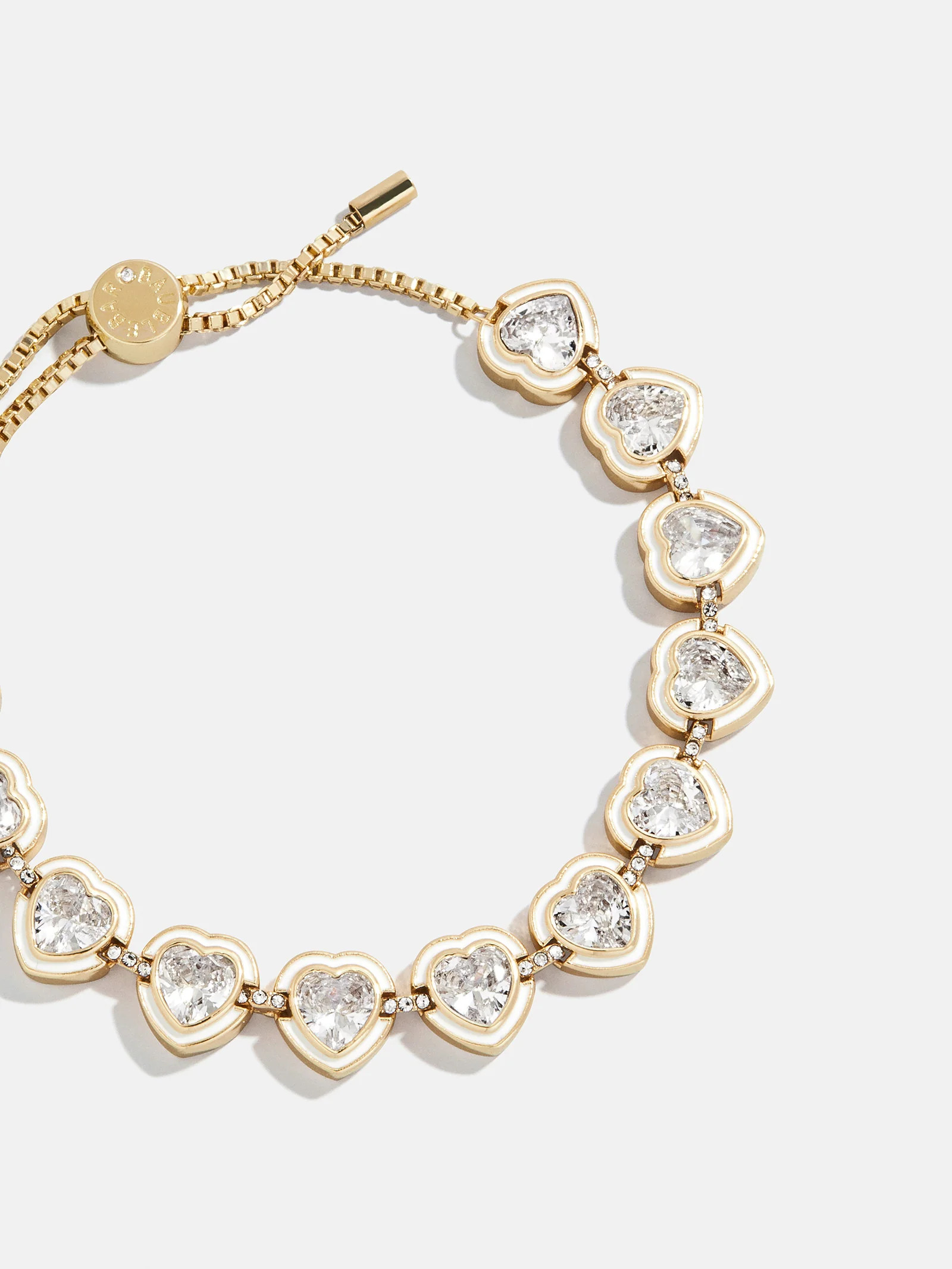 Repeating Heart Crystal Bracelet - Gold/Pavé | BaubleBar