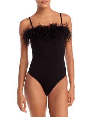 Feather Trim Sleeveless Bodysuit - 100% Exclusive | Bloomingdale's (US)