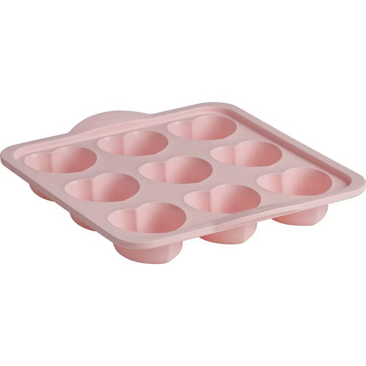 Trudeau Silicone Heart Baking Pan Pink | Target