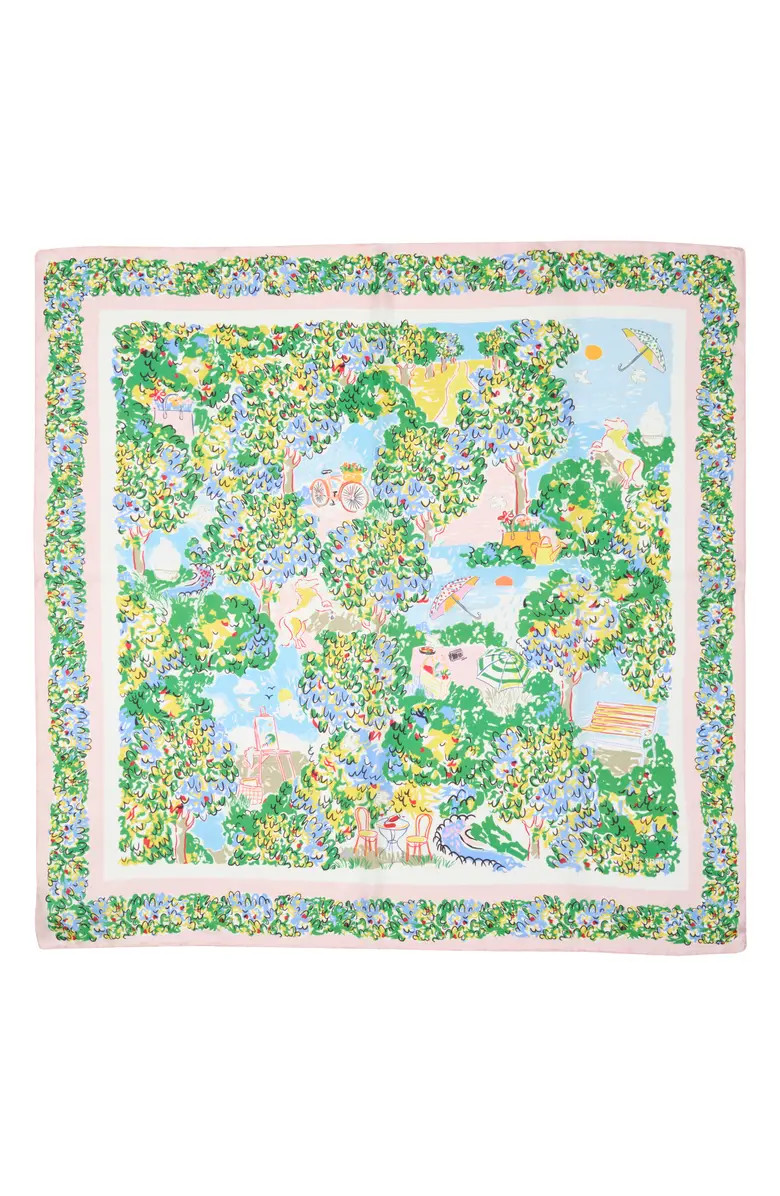 Kate Spade New York springtime gardens silk square scarf | Nordstrom | Nordstrom