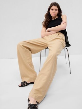 Linen-Cotton Pleated Pants | Gap (US)