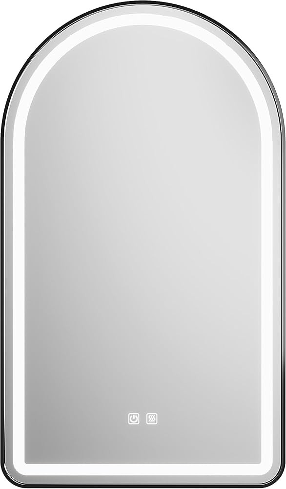 MYlovelylands LED 24x36 inch Black Arched Mirror for Bathroom Vanity Mirror or Wall Decor Arch Mi... | Amazon (US)