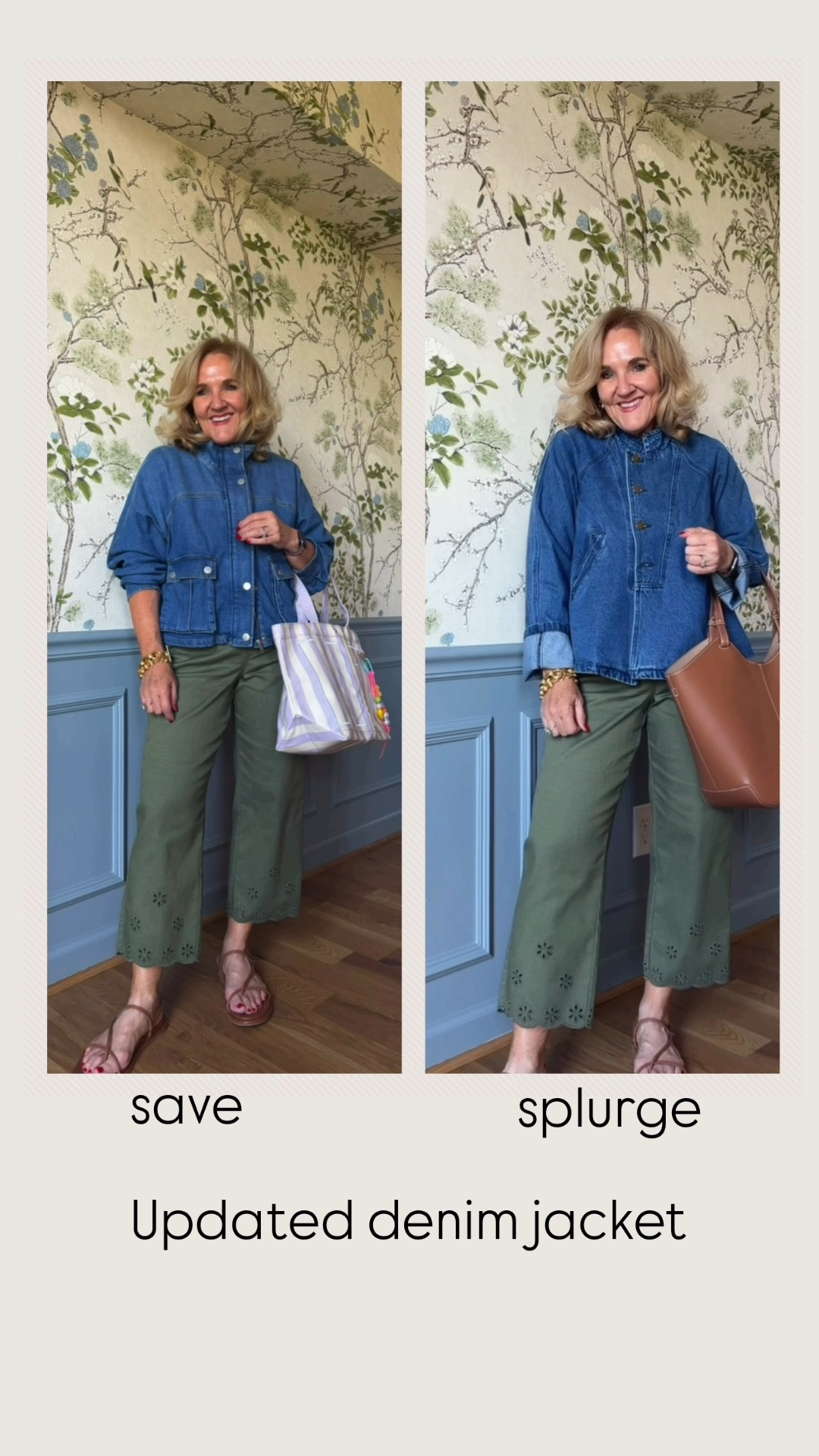 Easy late summer look. 
Two denim jacket a save and splurge. This is the Tuckernuck jacket. A  rigid more structured denim. Size medium 
Loft Jean jacket size med petite 

Jeans 8 petite on major sale

#LTKSaleAlert #LTKOver40 #LTKootd

#LTKOver40 #LTKSeasonal #LTKPetite