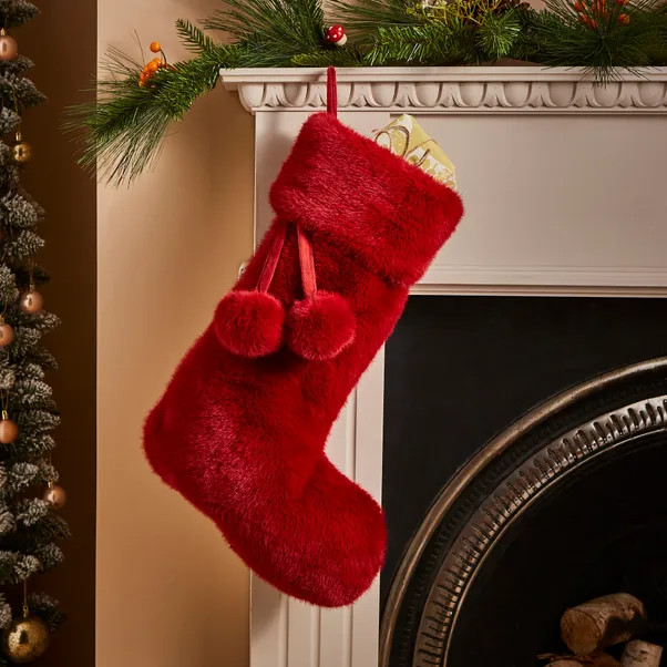 Faux Fur Christmas Stocking | Dunelm