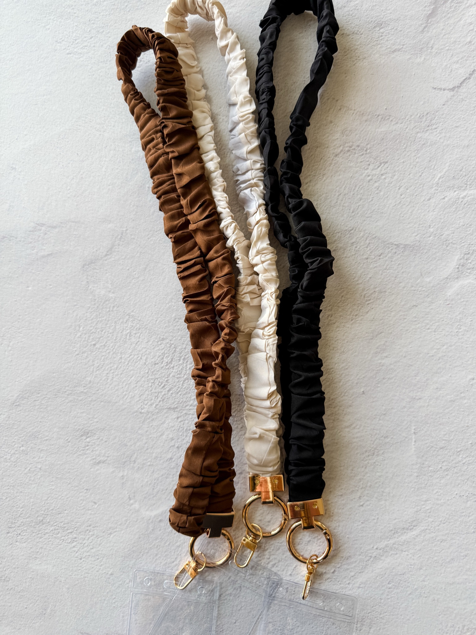 Loving this 3 Pack of Scrunchie badge lanyards from Amazon in all the neutral shades!

#LTKOver40 #LTKMidsize #LTKWorkwear
