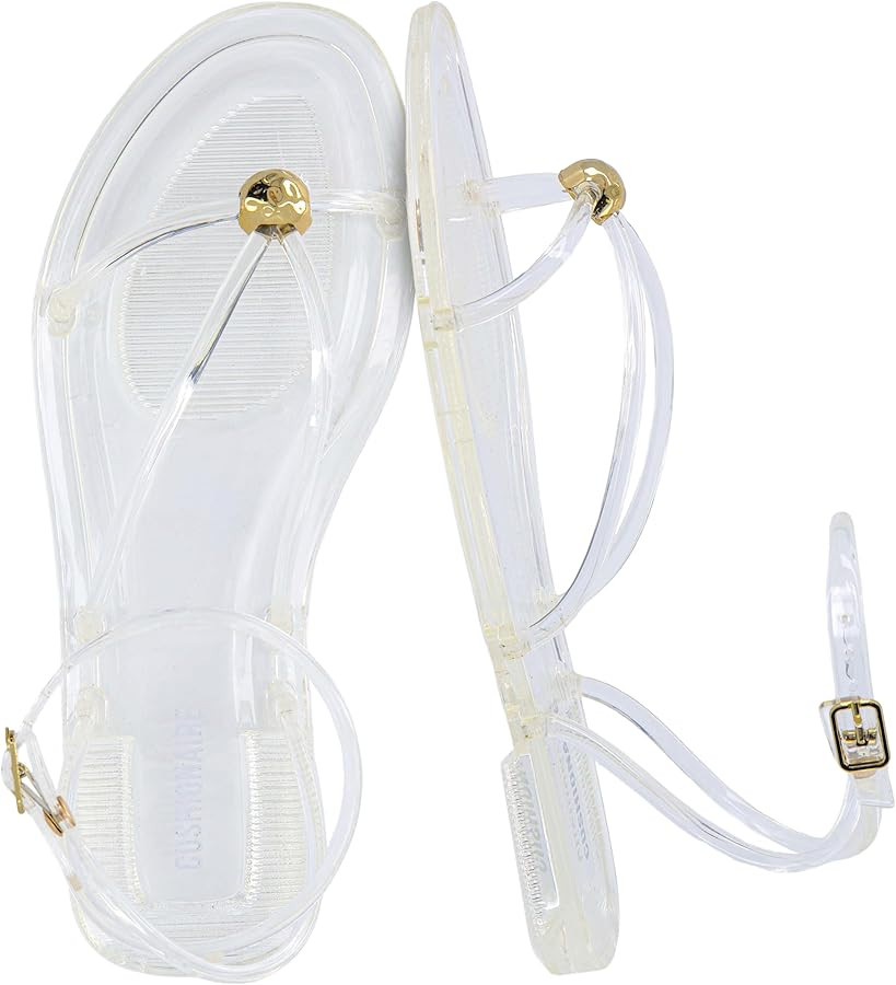 CUSHIONAIRE Vita Jelly Sandals for Women, Casual Lightweight Womens Strappy Sandals with Adjustab... | Amazon (US)