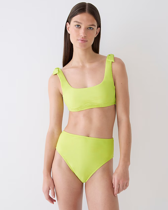 Tie-shoulder scoopneck bikini top | J. Crew US