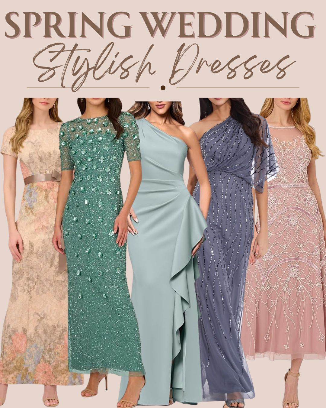 Long flowy dresses for spring wedding season that are sleek and elegant. 
 #springwedding #weddingdress #weddingguestdress #springweddingdresses

#LTKSaleAlert #LTKWedding #LTKootd
