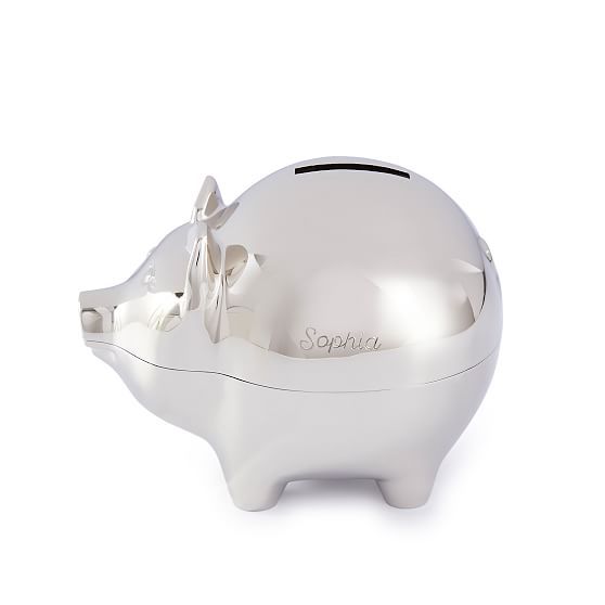 Silver Piggy Bank | Mark and Graham