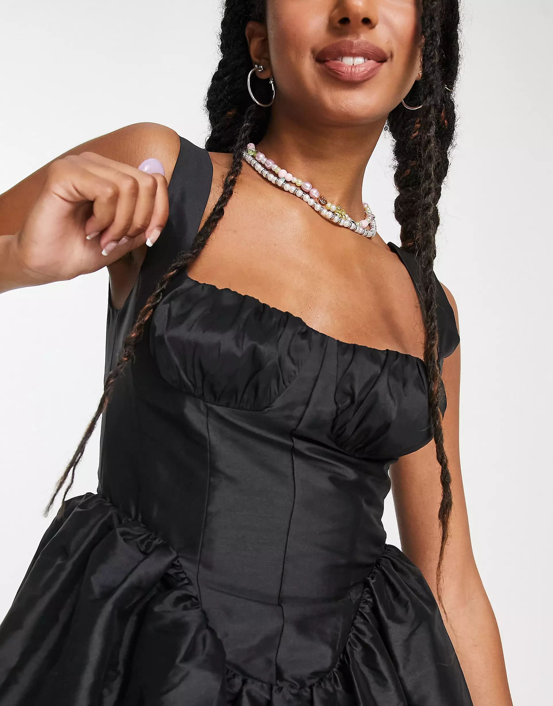 COLLUSION corset detail mini dress in black | ASOS (Global)