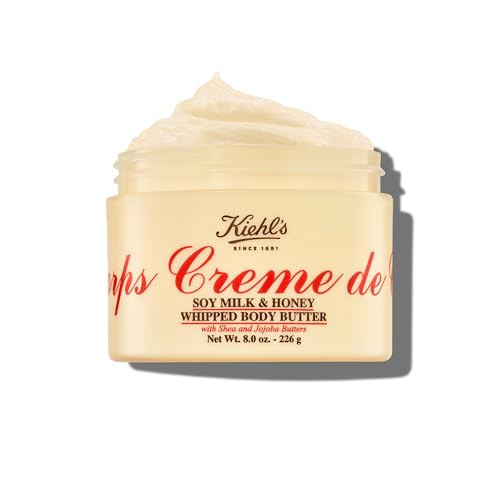 Kiehl's Creme de Corps Whipped Body Butter, Gentle Body Lotion that Nurtures and Moisturizes the Skin, Infused with Soy Milk and Honey, Provides Rich 24-Hour Hydration, For All Skin Types - 8 oz | Amazon (US)