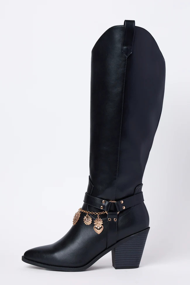 Cattle Black Charm Cowboy Boots | Pink Lily