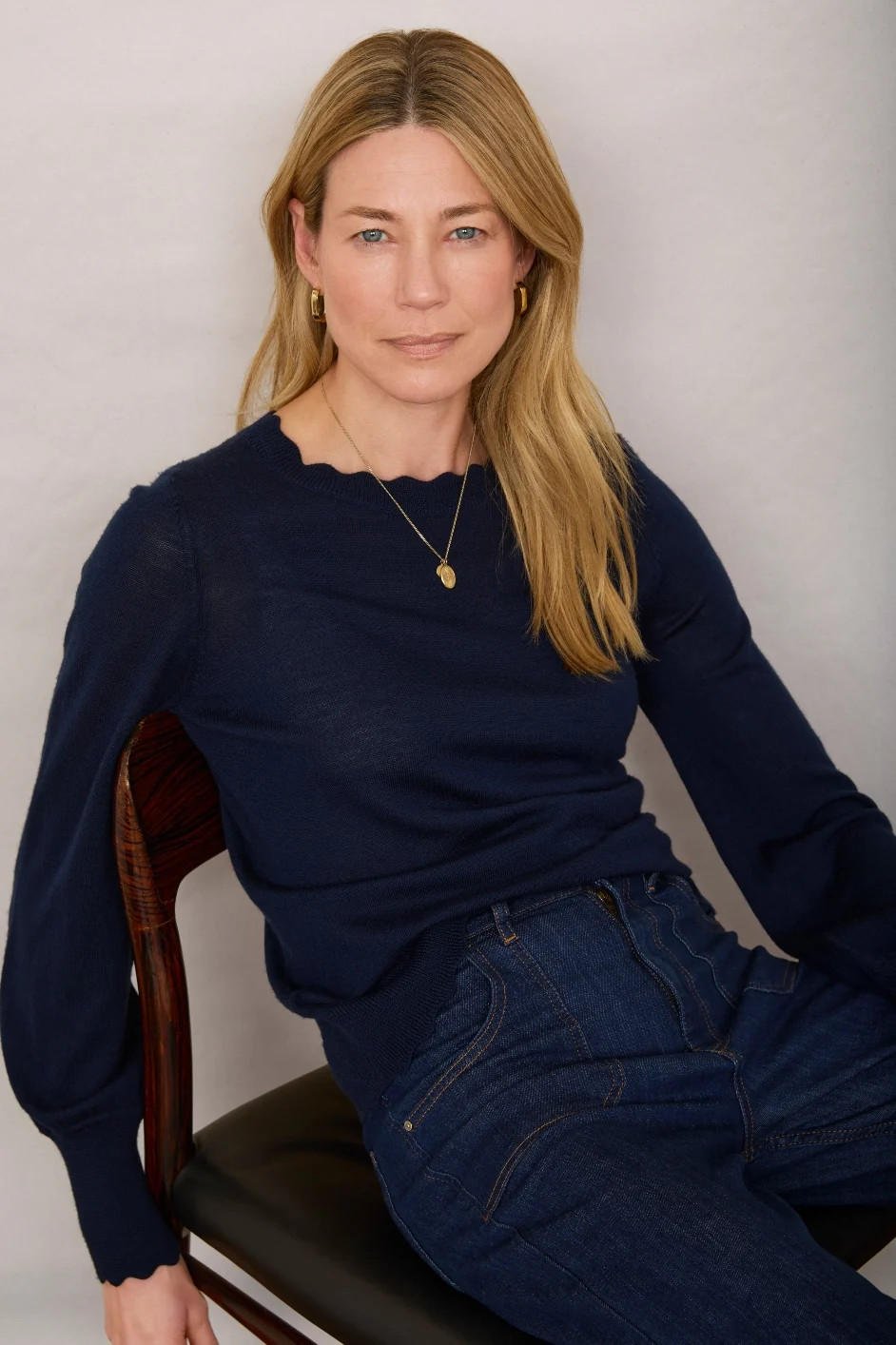 Fleurine Scallop Jumper - Midnight | WYSE London