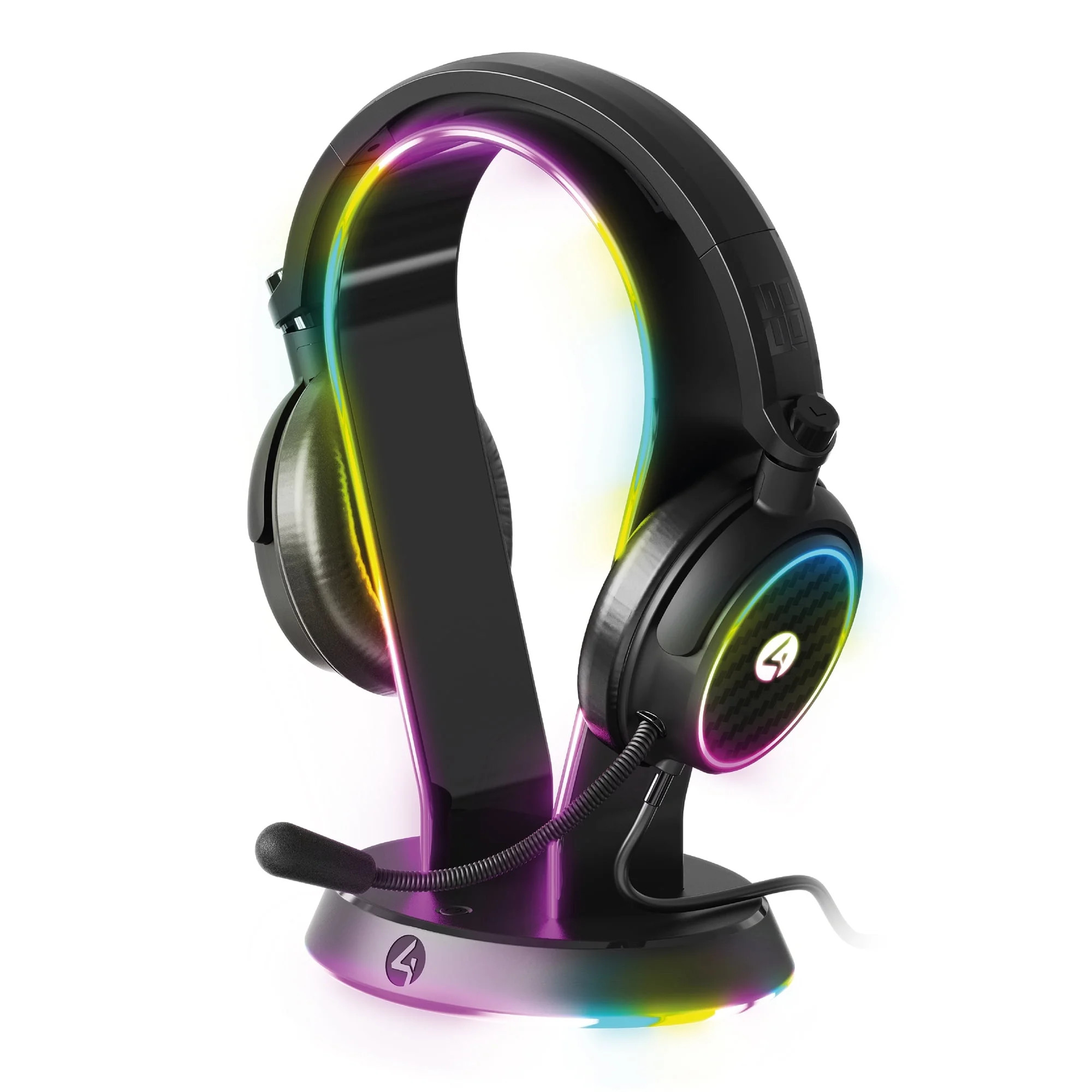 4GAMERS Light-Up LED Gaming Headset & Headset Stand Bundle in Black PS4, PS5, XBOX, Switch 2 & PC | Walmart (US)