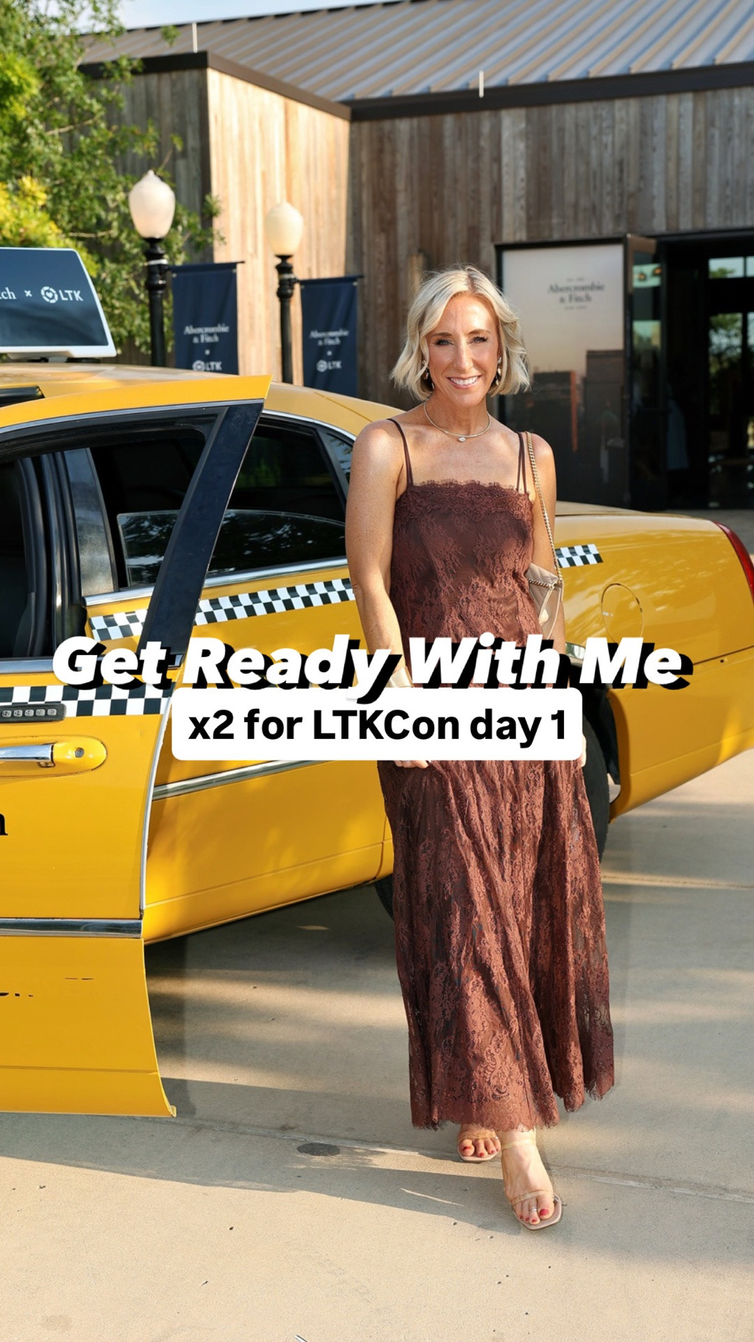Get ready with me … x2 for the opening day of LTKCon:
• floral drop waist dress - size small.
• green sweater - size small. 
• polka dot dress - size small. 
• green jacket - size small. 
• brown satin/lace dress - size XS. 
• clear strap wedges - tts.

#LTKgrwm #LTKootd #LTKCon
