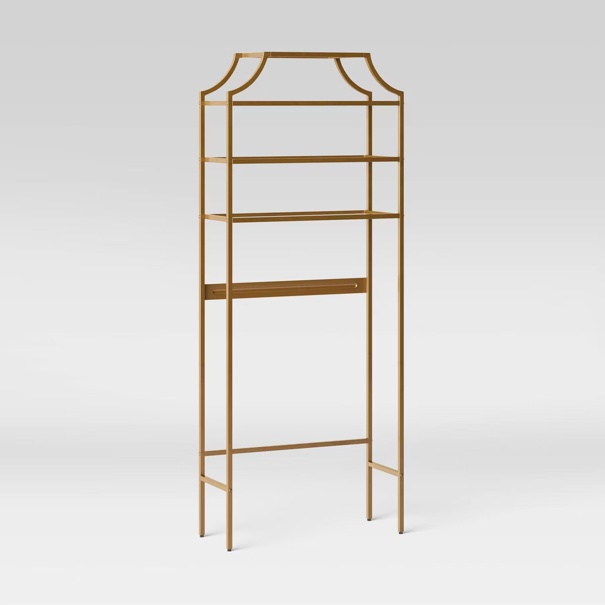 Metal/Glass Etagere Brass - Threshold™: 3-Tier Over Toilet Storage, 60.2" Tall Corner Cabinet | Target