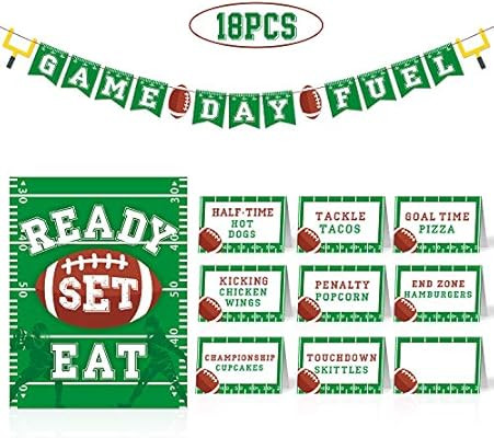Super Bowl Snacks Bar Kit Game Day Food Tents Sign Banner for Football Party Supplies Tailgate Pa... | Amazon (US)