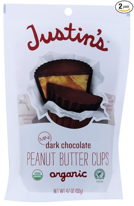 Justin's Organic Mini Peanut Butter Cups Dark Chocolate -- 4.7 oz - 2 pc | Amazon (US)
