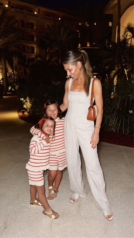 Vacation dinner outfits! Wearing xs in this Abercrombie linen jumpsuit. The girls striped crochet sets are a T.J. Maxx find! 


#LTKstyletip #LTKtravel #LTKfamily