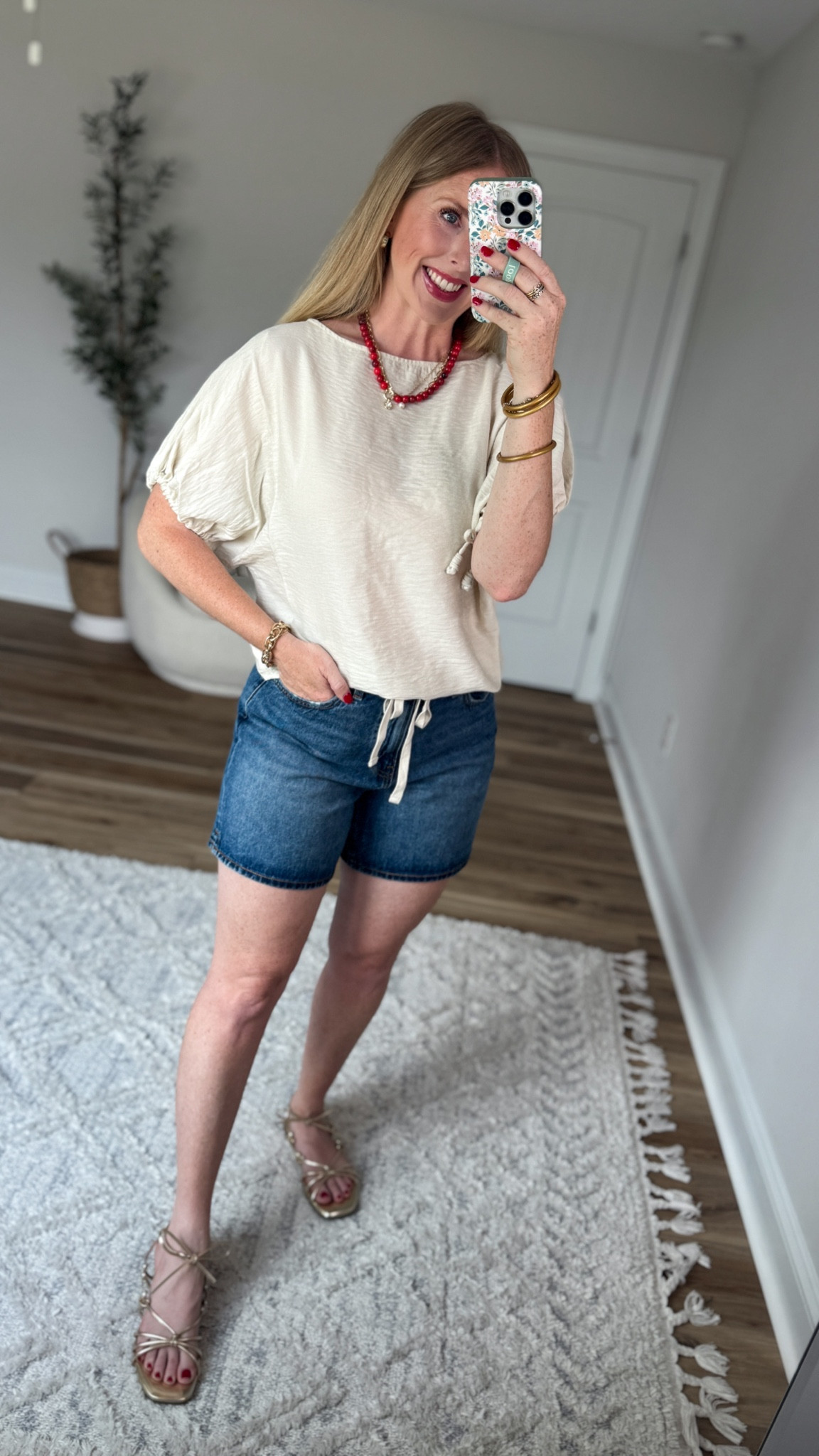 Weekend Walmart Wins try on 
Dolman sleeve top- small
Denim shorts - TTS, denim doesn’t have much stretch

#LTKmomlife #LTKootd