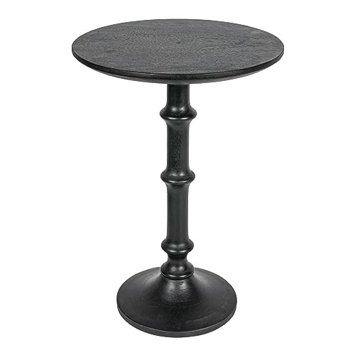 Creative Co-Op Modern Sculptural Wood End Table, Matte Black | Amazon (US)