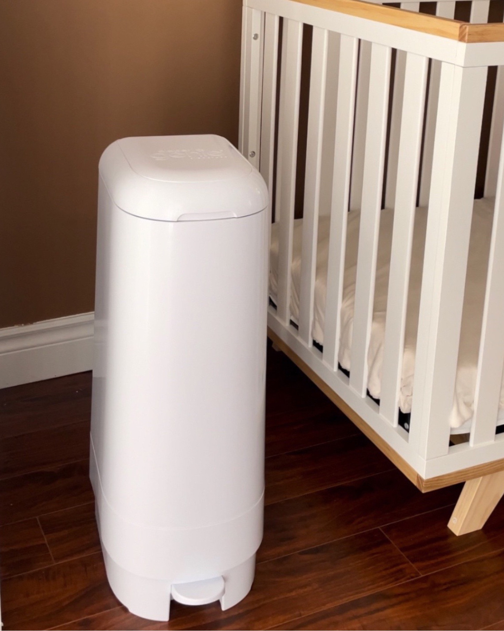 Nursery must haves, nursery decor, baby nursery, baby crib, infant crib, neutral nursery, diaper pail, diaper genie. 