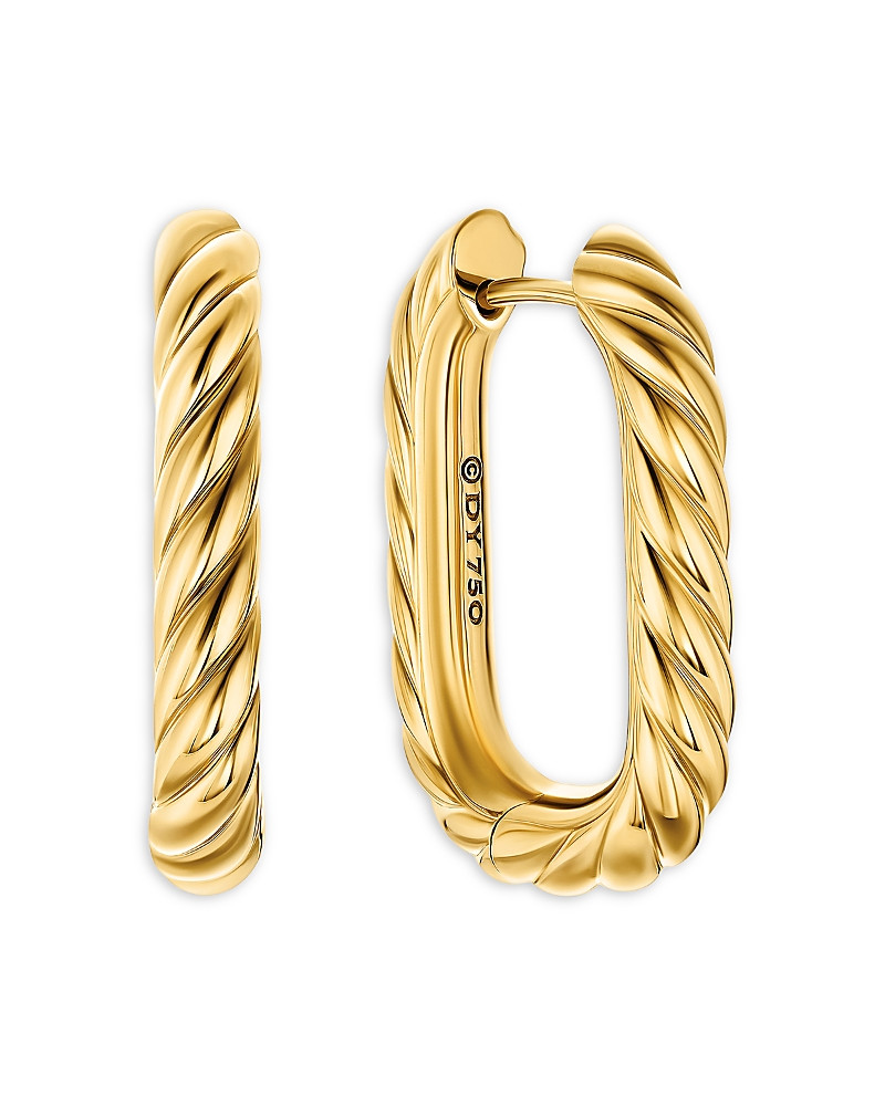 David Yurman Dy Madison Cable Hoop Earrings in 18K Yellow Gold, 24.3mm | Bloomingdale's (US)