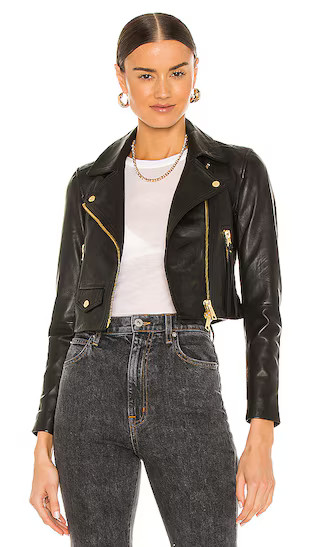 Elora Biker Jacket in Black | Revolve Clothing (Global)