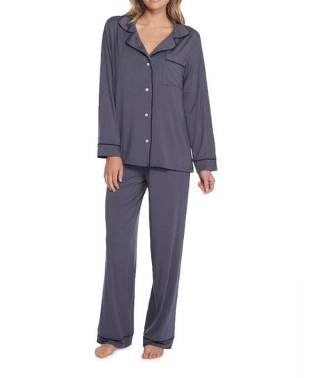 Barefoot Dreams® Graphite Luxe Milk Jersey Piped Pajama Set - Women | Zulily