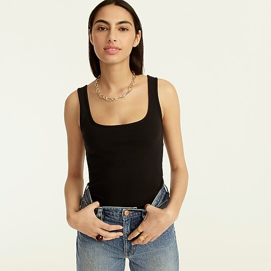 Perfect-fit shelf-bra tank top | J. Crew US