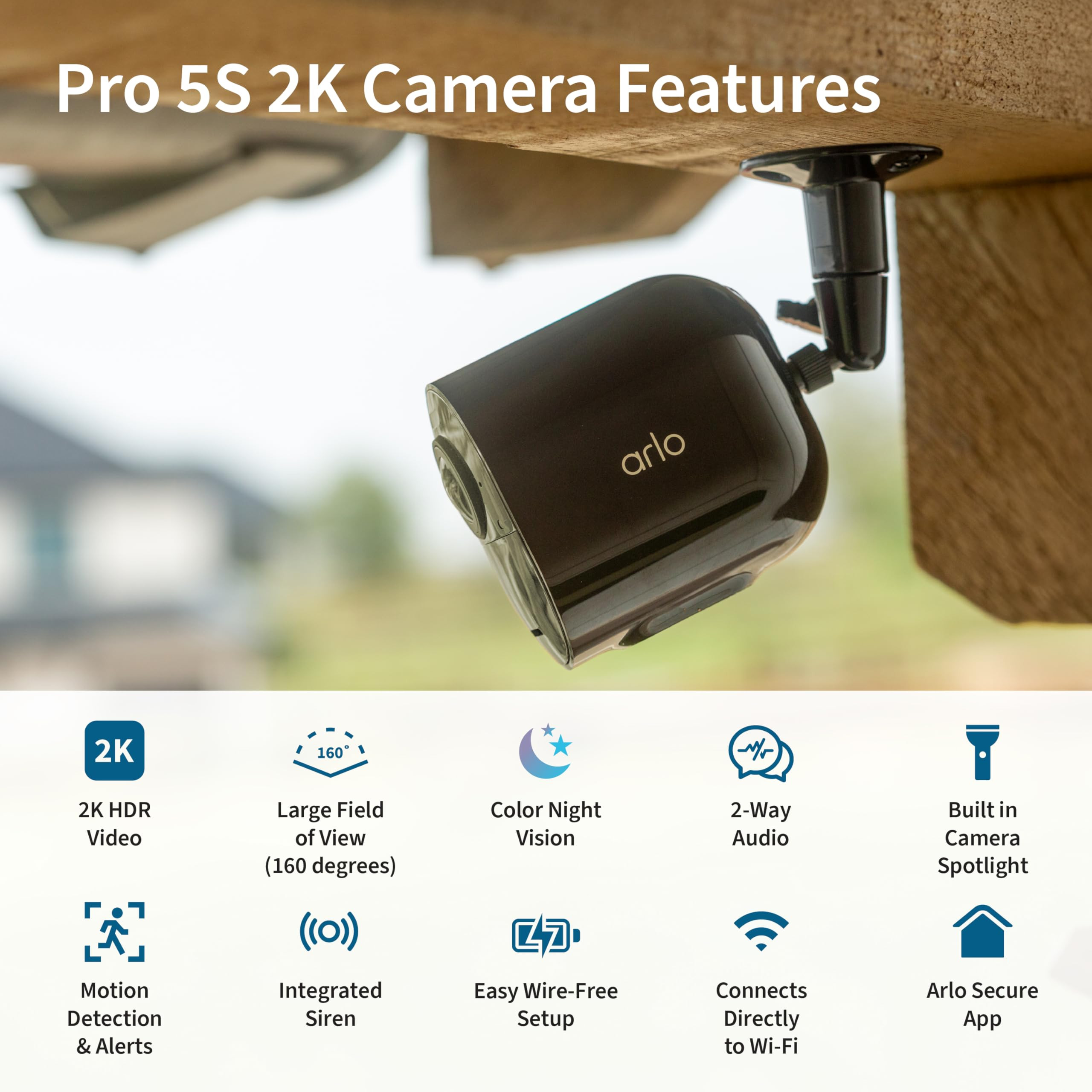 Arlo Pro 5S Spotlight Security Camera 2K HDR | Outdoor | Wireless | Dual-Band Wi-Fi Connects to t... | Amazon (US)