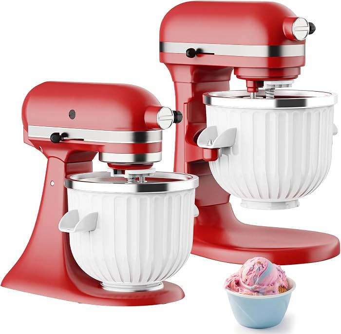 Ice Cream Maker Attachment for Kitchenaid Stand Mixers, Ice Cream Maker Machine Compatible with 4... | Amazon (US)