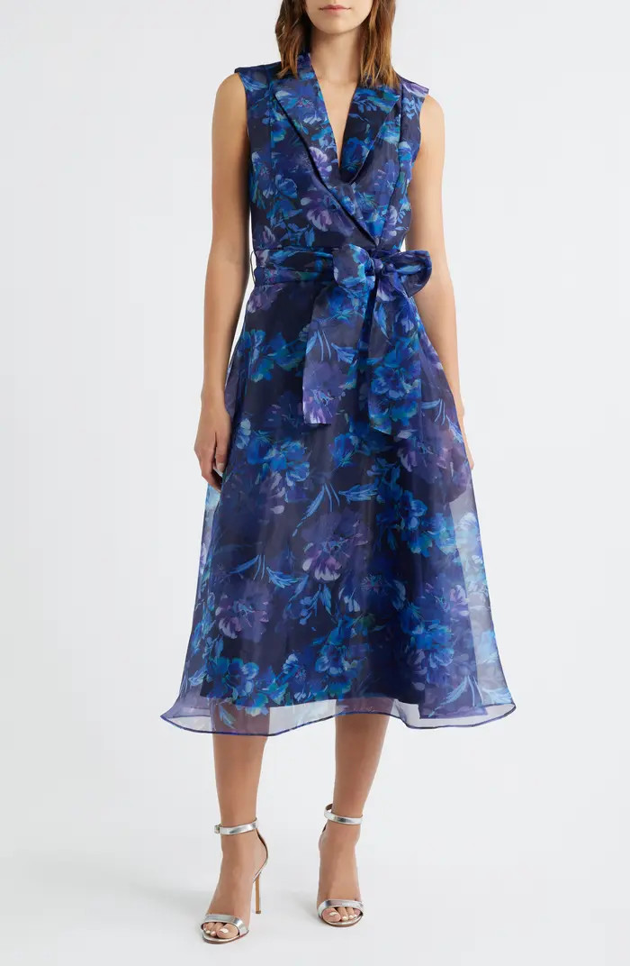 Flroal Wrap Front Sleeveless Cocktail Dress | Nordstrom