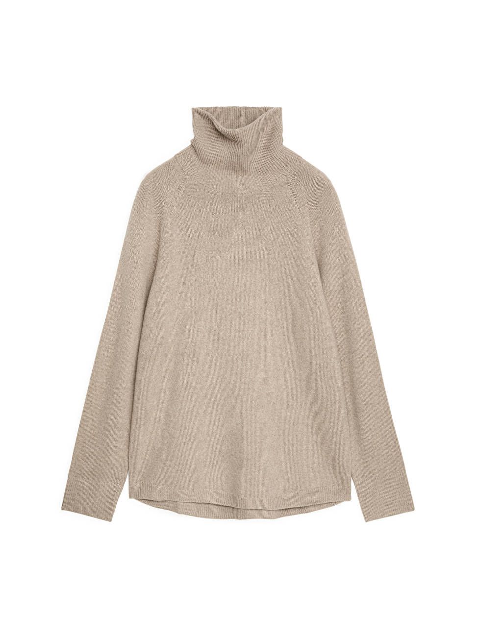 Raglan-Sleeve Cashmere Roll-Neck Jumper - Beige - ARKET GB | ARKET