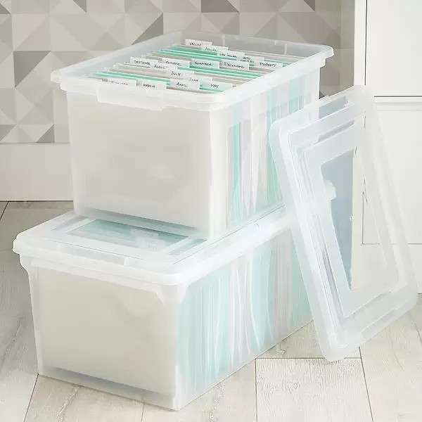 Clear Stackable File Tote Boxes | The Container Store