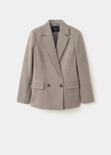 Doppelreihiger Blazer mit Mikro-Pata-de-Gallo-Muster | Mango EU