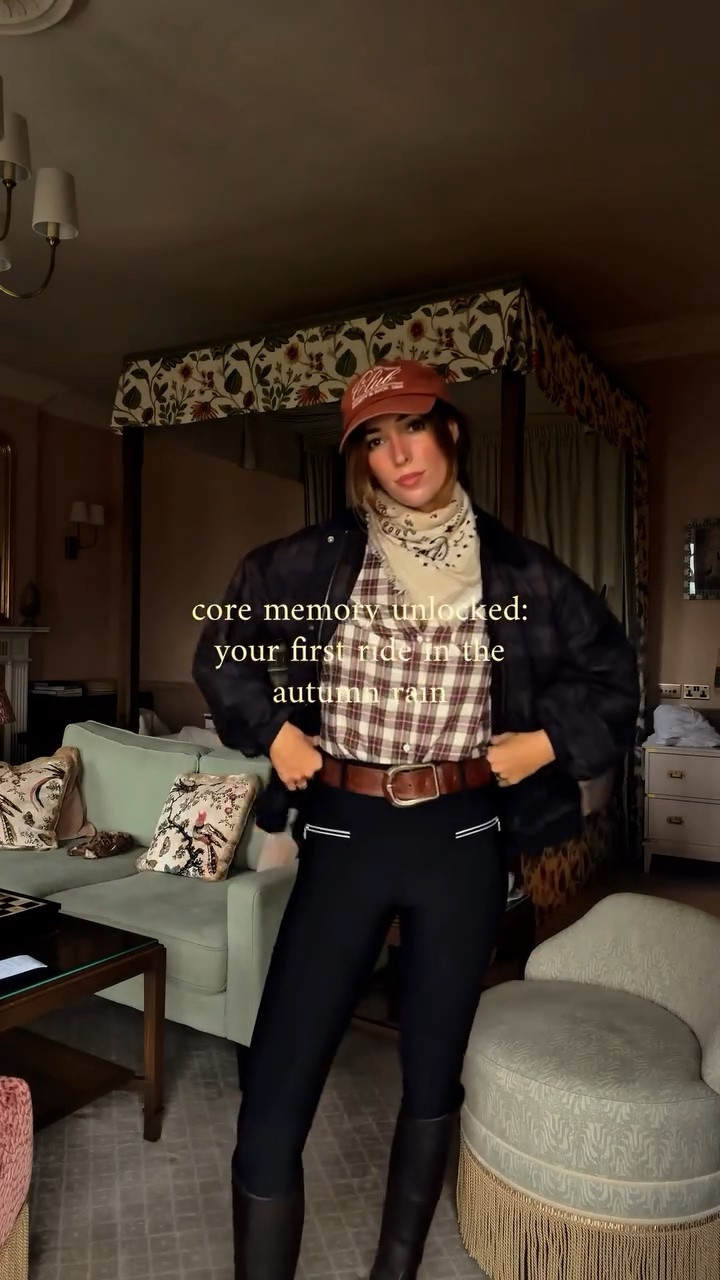 Your first ride in the autumn rain 🐎 horse riding, countryside outfit, jodhpurs are Holland Cooper, shirt is old Sezane, cap is Sporty and Rich

#LTKautumn #LTKstyletip