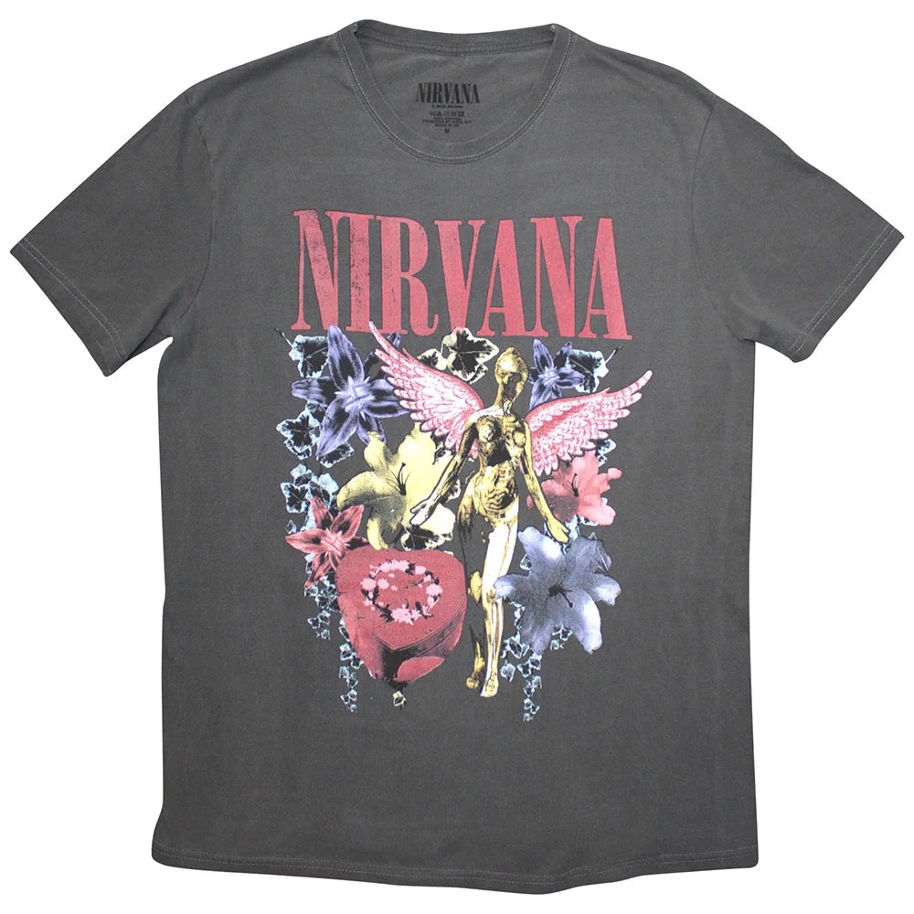 Nirvana Unisex Stone Wash T-Shirt In Utero Vintage Collage (Charcoal Grey) (X-Large) - Walmart.co... | Walmart (US)