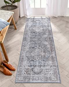 Adiva Rugs Machine Washable Area Rug for Living Room, Bedroom, Bathroom, Kitchen, Printed Persian... | Amazon (US)