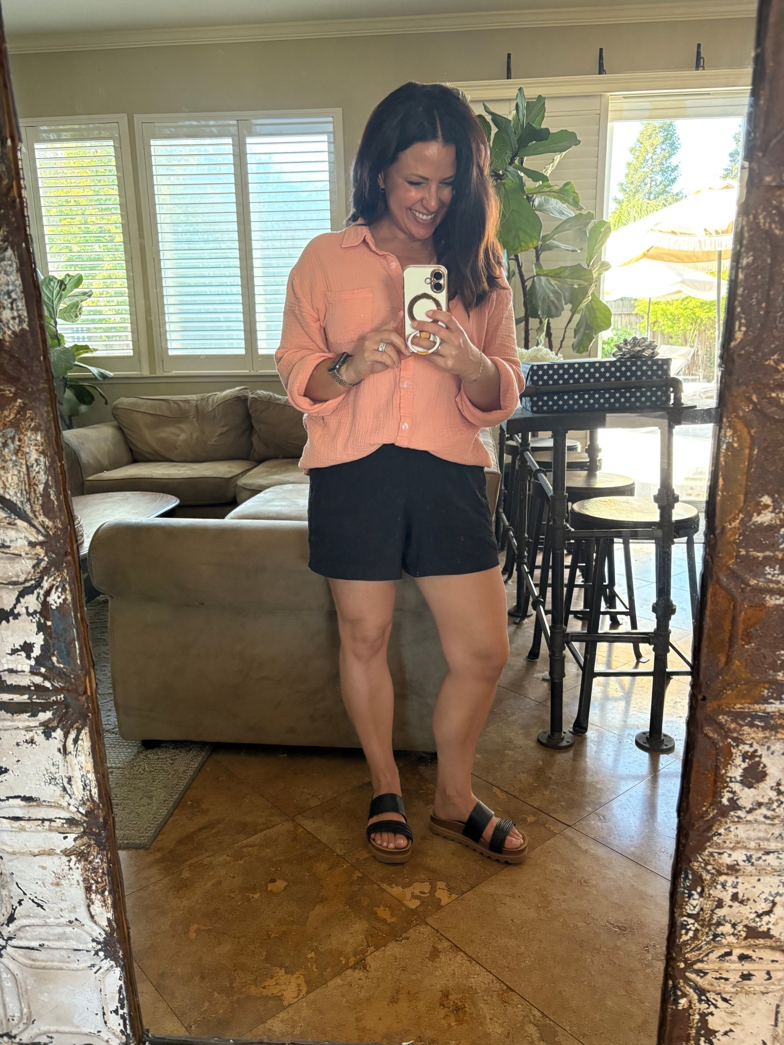 Easy pull on shorts and a gauze cotton button down shirt for the last day of spring break. I did all the errands, appointments, and meal prep today! Wearing a small in both my top and shorts. 


#LTKTravel #LTKFindsUnder50 #LTKOver40