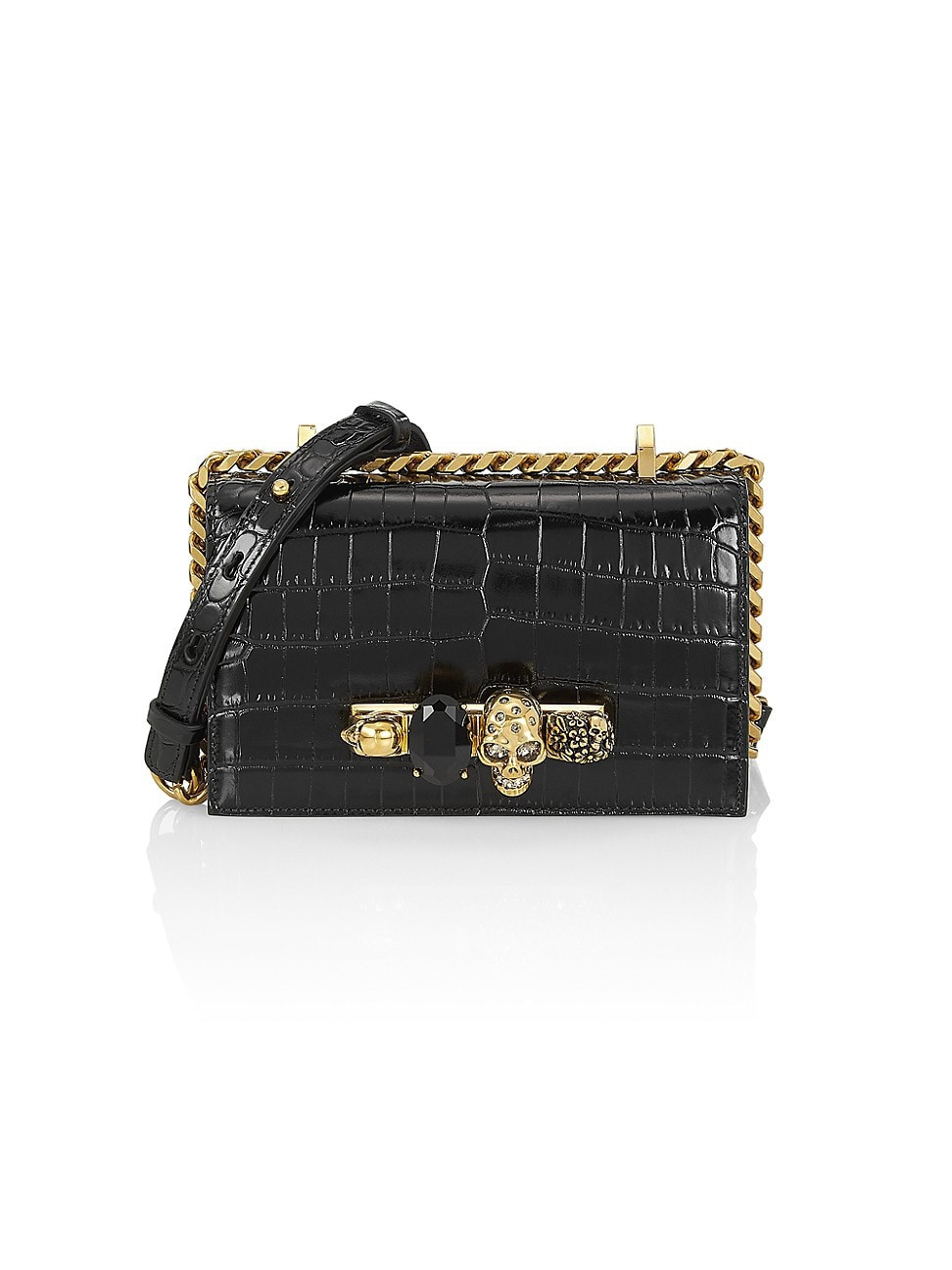 Women's Mini Jewelled Satchel In Leather - Black | Saks Fifth Avenue