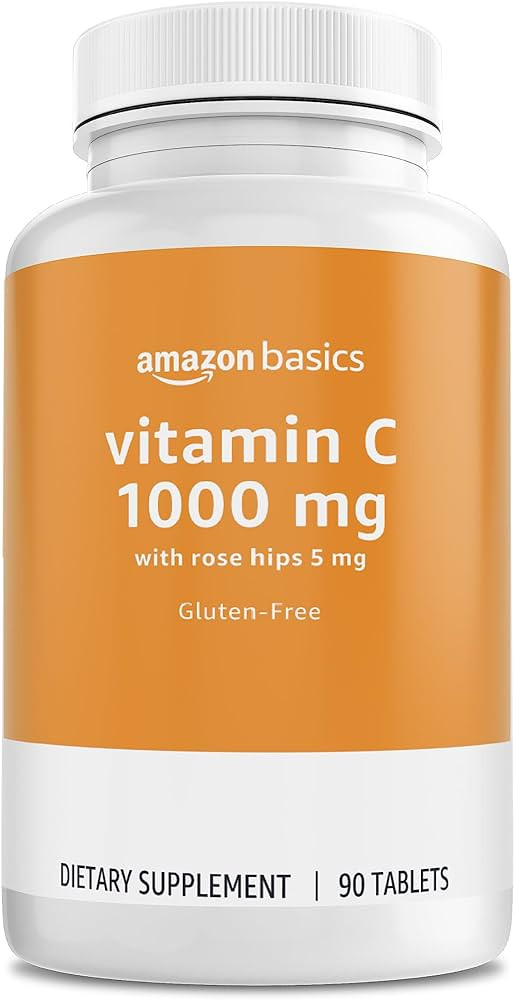 Amazon Basics - Vitamin C, 1000 mg with Rose Hips 5mg, 90 tablets (1 per serving), Gluten Free | Amazon (US)
