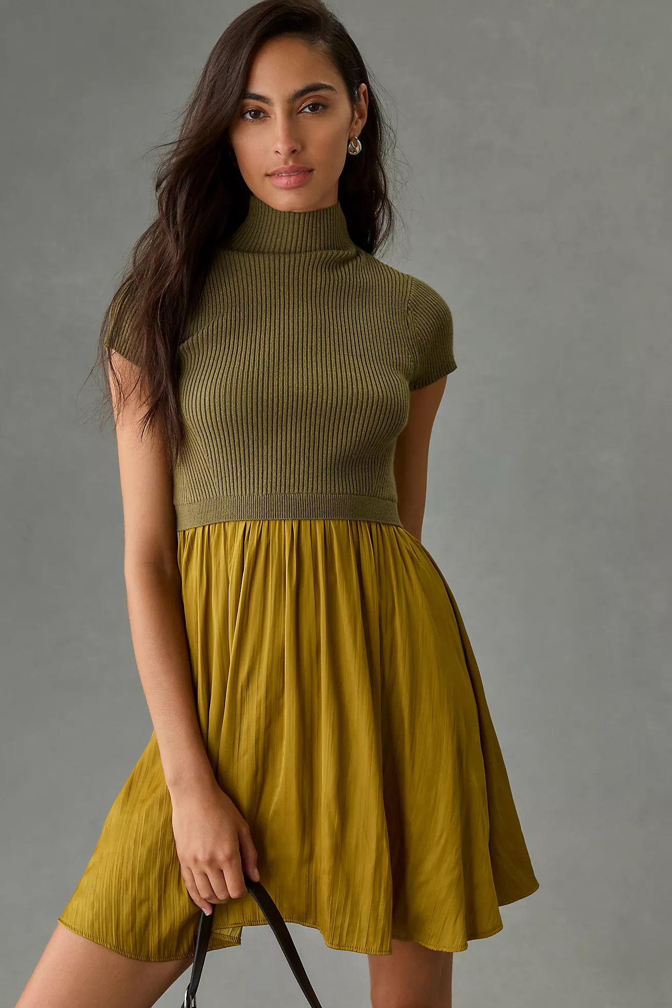 The Thea Short-Sleeve Twofer Sweater Mini Dress | Anthropologie (US)