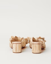 Emilia Gold Pleated Bow Heel | Loeffler Randall
