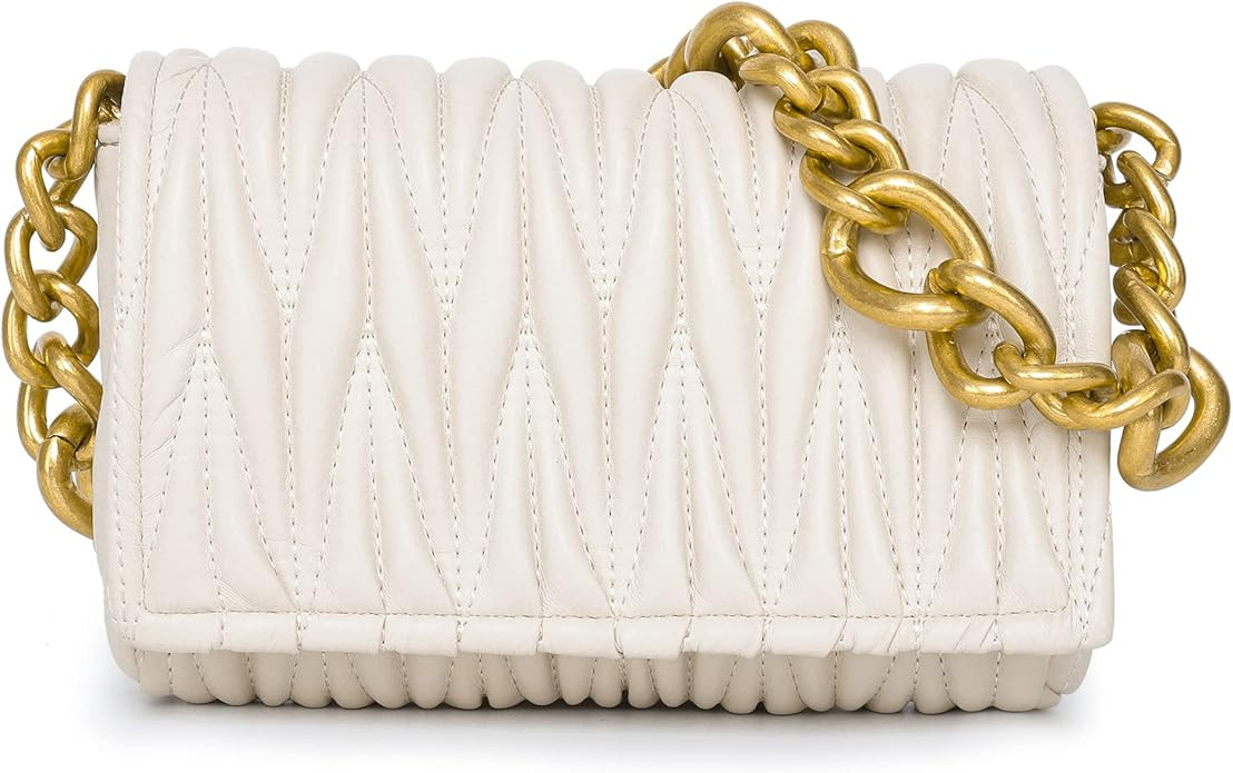 Montana West Quilted Purse for Women Chunky Chain Purses Small Shoulder Bag and Handbags | Amazon (US)