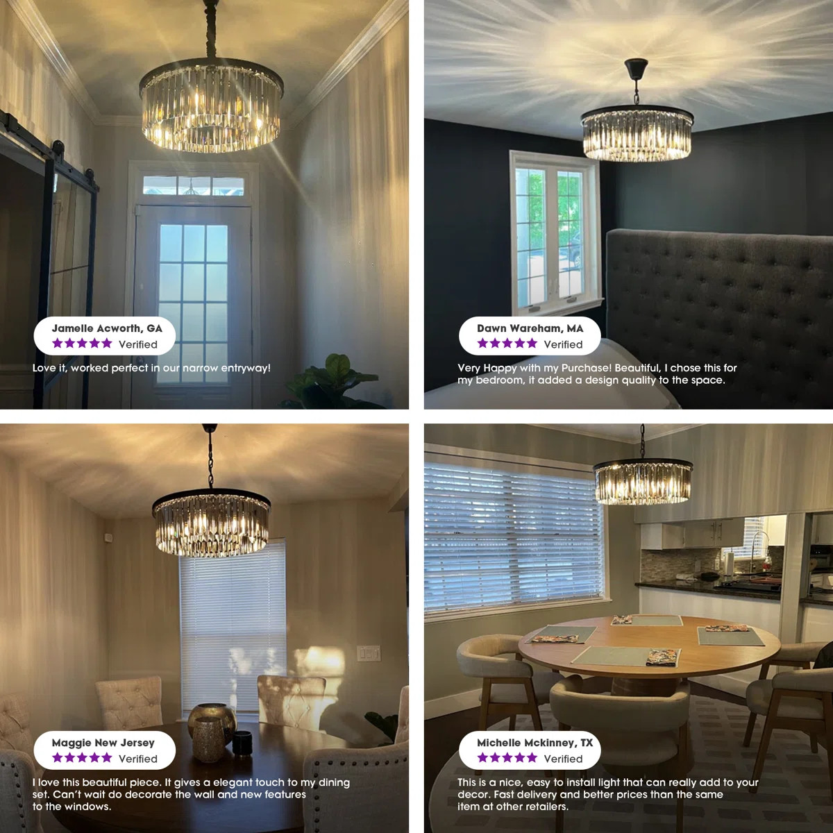 Timmiah 6 - Light  Dimmable Modern Drum Chandelier With Smoky Gray Crystal Accents | Wayfair North America