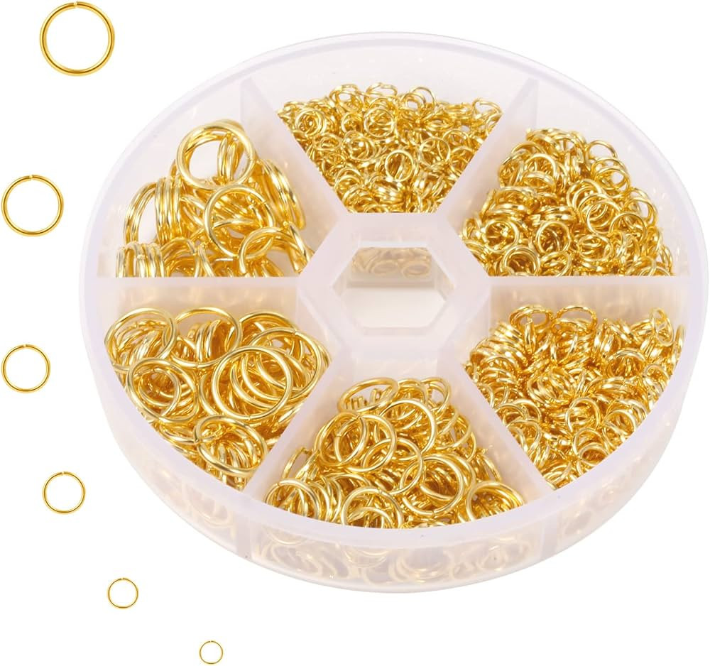 LUTER 1000pcs Open Jump Rings, Metal Open Jump Rings Jump Ring Opener Gold Jump Rings for Jewelle... | Amazon (CA)