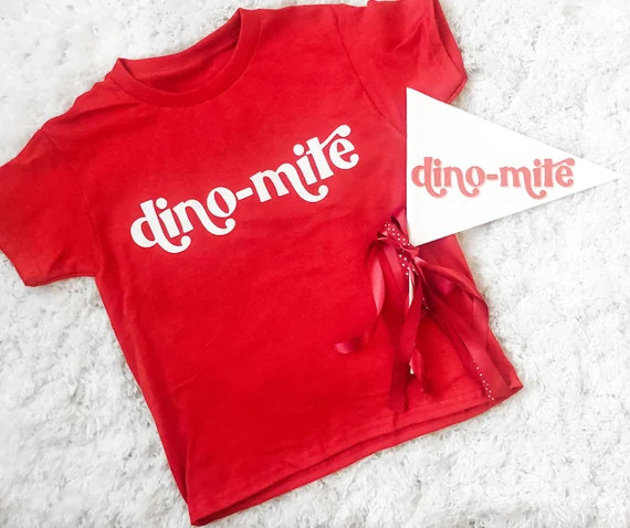 Dino-mite Valentines Day Pennant Flag | Etsy | Etsy (US)